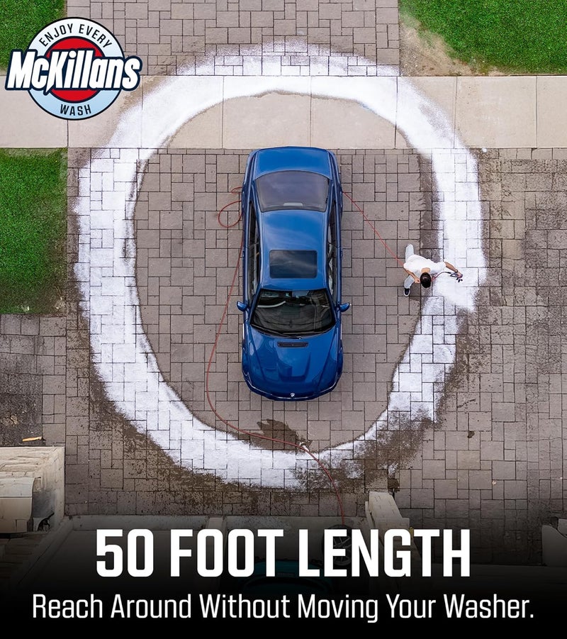 McKillans ® QC Installed Pressure Washer Hose 50 ft - Flexible & Kink-resistant - Steel-Braided & Durable- 3/8" QC Pre-Installed Stainless Steel - Power Washer Hose - High Pressure 1/4" Inner Diameter - Image 5